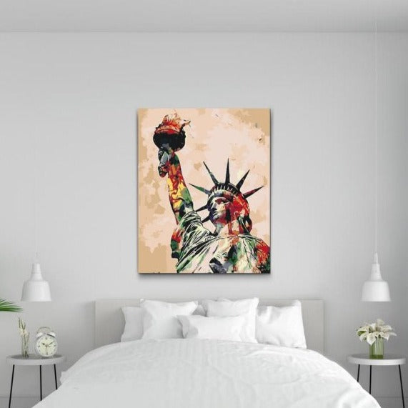 Måla efter nummer – Frihetsgudinnan som tavla att måla själv