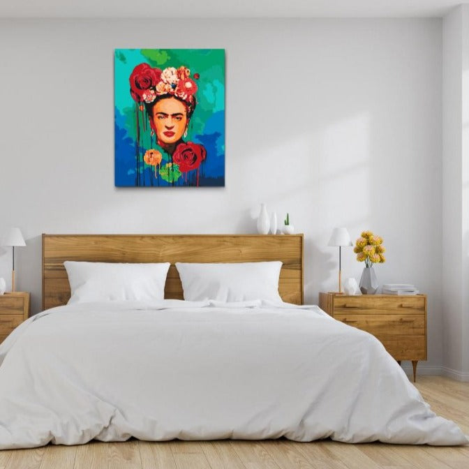 Paint by numbers fra Sverige -Frida Kahlo med blommor