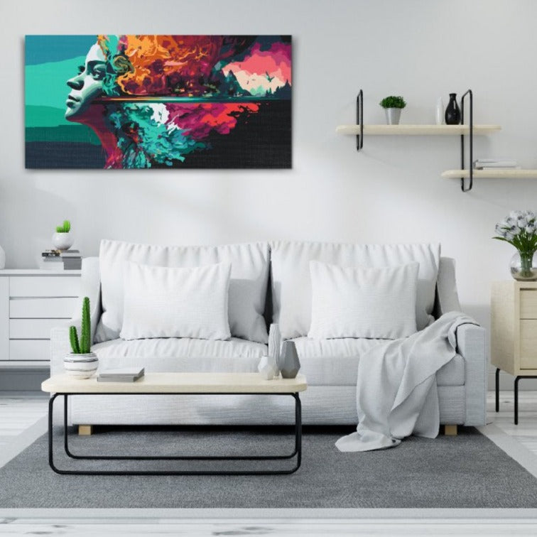 Magiskt landskap med dal och himmel – paint by numbers konst att måla själv