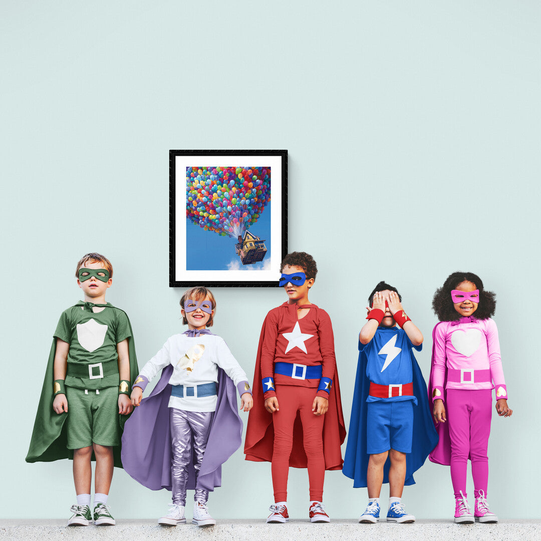 Färgglada ballonger i paint by numbers-stil – måla steg för steg