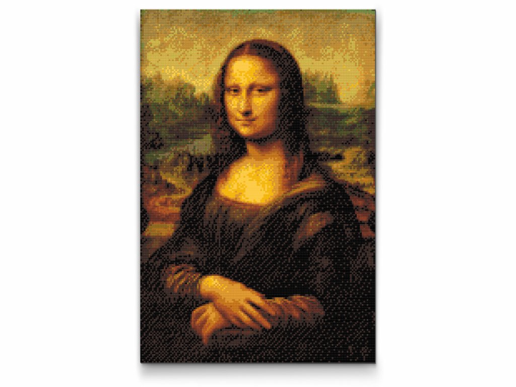 Skapa ett konstverk med Mona Lisa diamantmålning av Leonardo da Vinci.