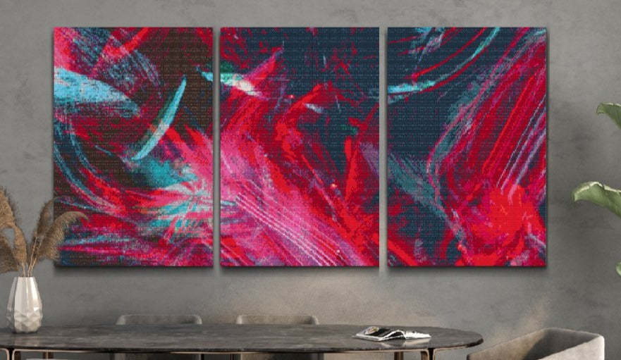 Skapa en unik diamantmålning - Abstrakt Fjäder 3 delar diamantmålning - Köp högkvalitativt set här