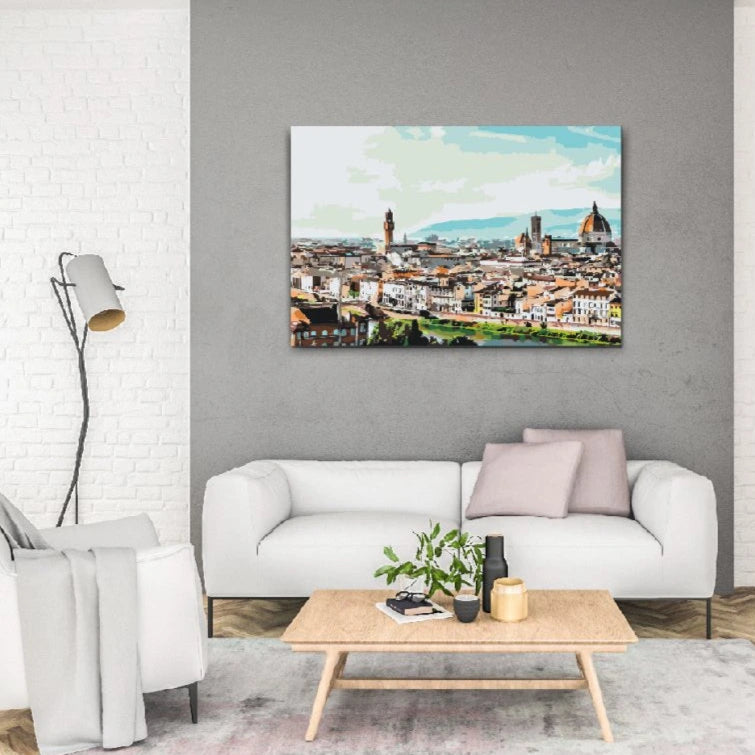 Florens stadsmotiv i Italien – paint by numbers tavla att skapa själv