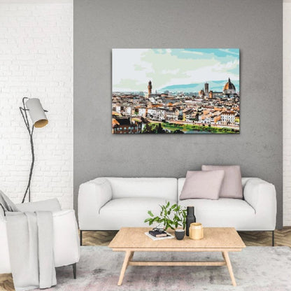 Florens stadsmotiv i Italien – paint by numbers tavla att skapa själv