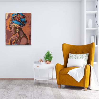 Skapa konst med Paint by Numbers: Vacker Afrikansk Flicka