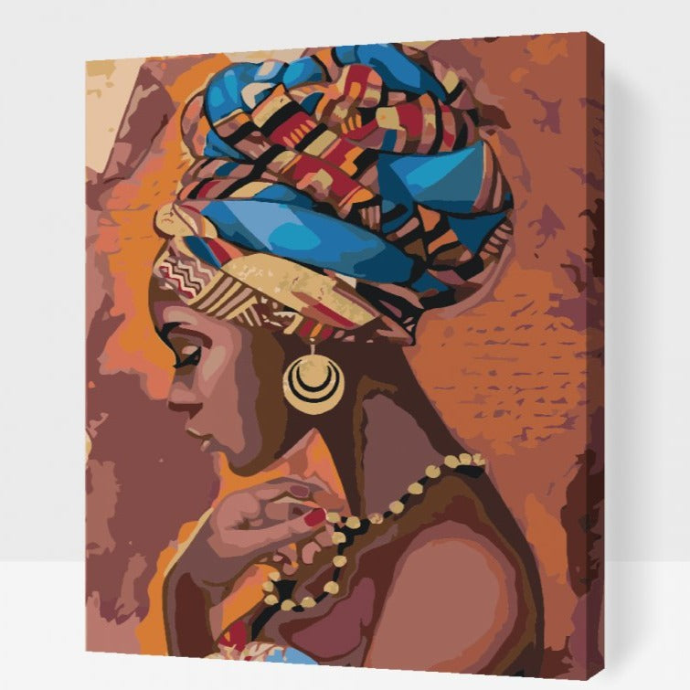 Skapa konst med Paint by Numbers: Vacker Afrikansk Flicka