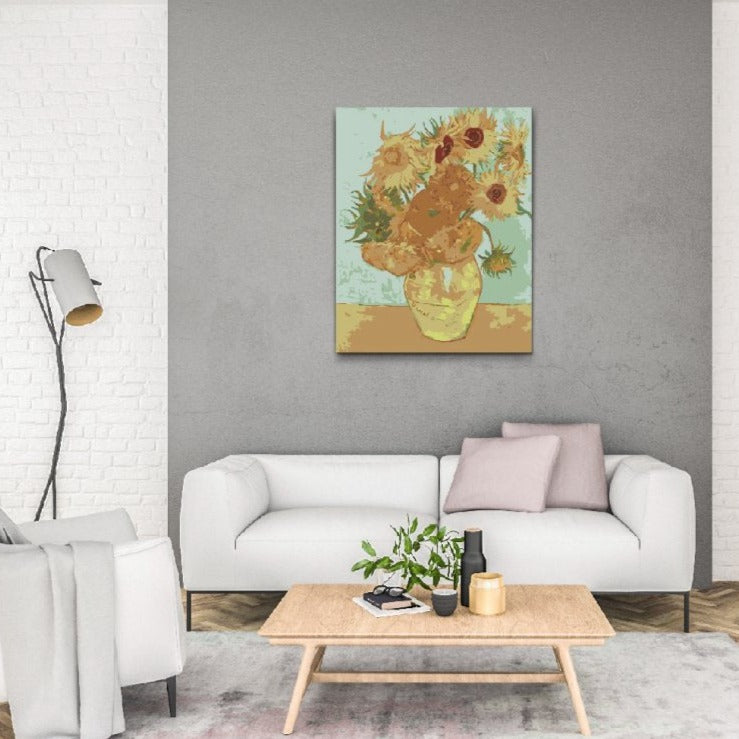 Måla efter nummer vuxna - Solrosor av Vincent van Gogh