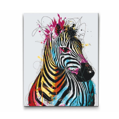 Måla efter nummer - RAINBOW ZEBRA