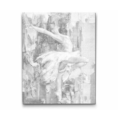 Ballerina- prick konst - dot painting - dot art - prickmålning