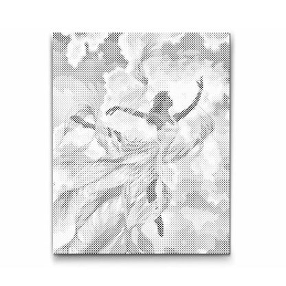 Himmel Ballerina - prick konst - dot painting - dot art - prickmålning