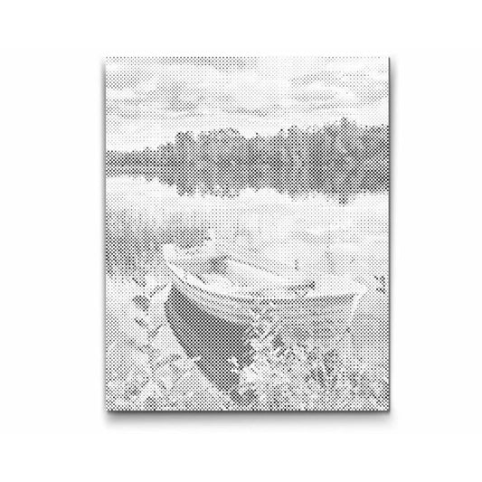 Lakeside Peace - prick konst - dot painting - dot art - prickmålning