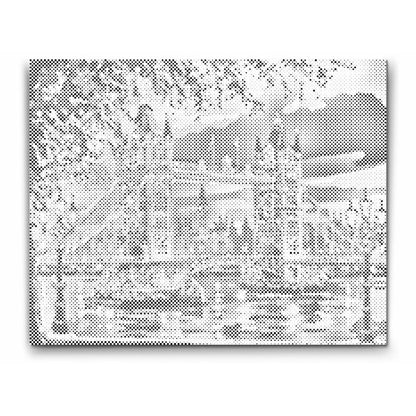 Kväll på Tower BRidge London - prick målning - prick konst - dot painting 
