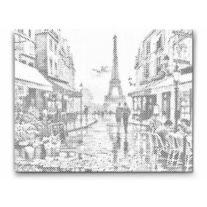 Romantiska Paris - prick målning - prick konst - dot painting 