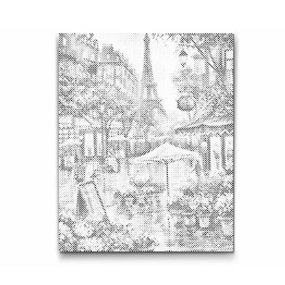 Paris Blommarknad - prick konst - dot painting - dot art - prickmålning