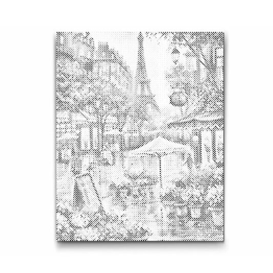 Paris Blommarknad - prick konst - dot painting - dot art - prickmålning