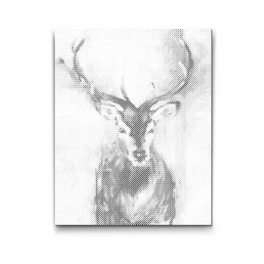 Kronhjort- prick konst - dot painting - dot art - prickmålning