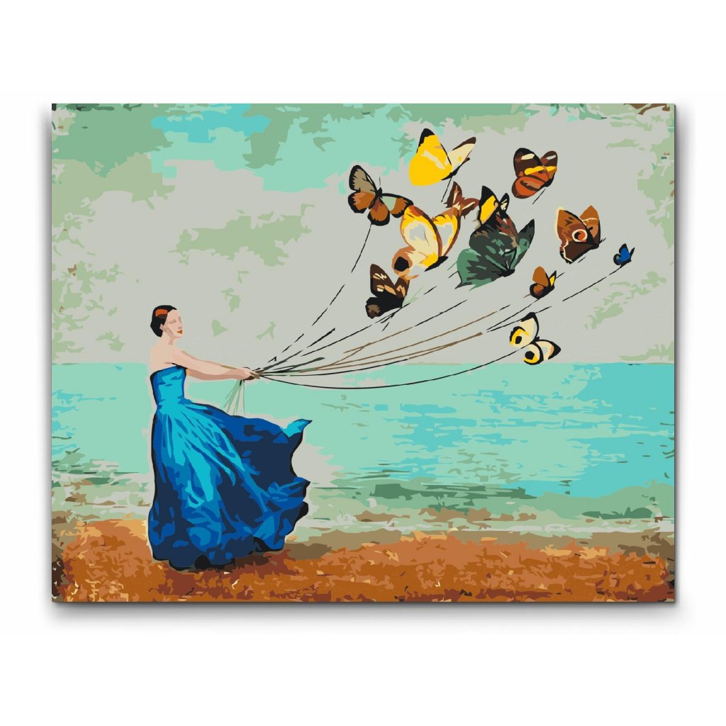 Paint By Numbers - Butterfly Girl - Måla Efter Nummer