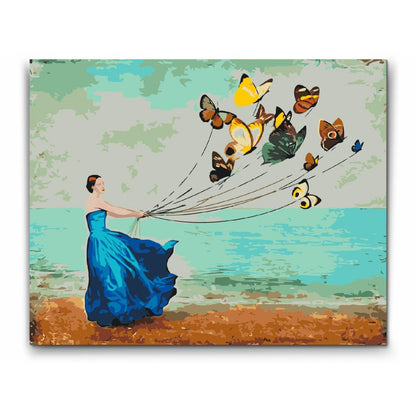 Paint By Numbers - Butterfly Girl - Måla Efter Nummer