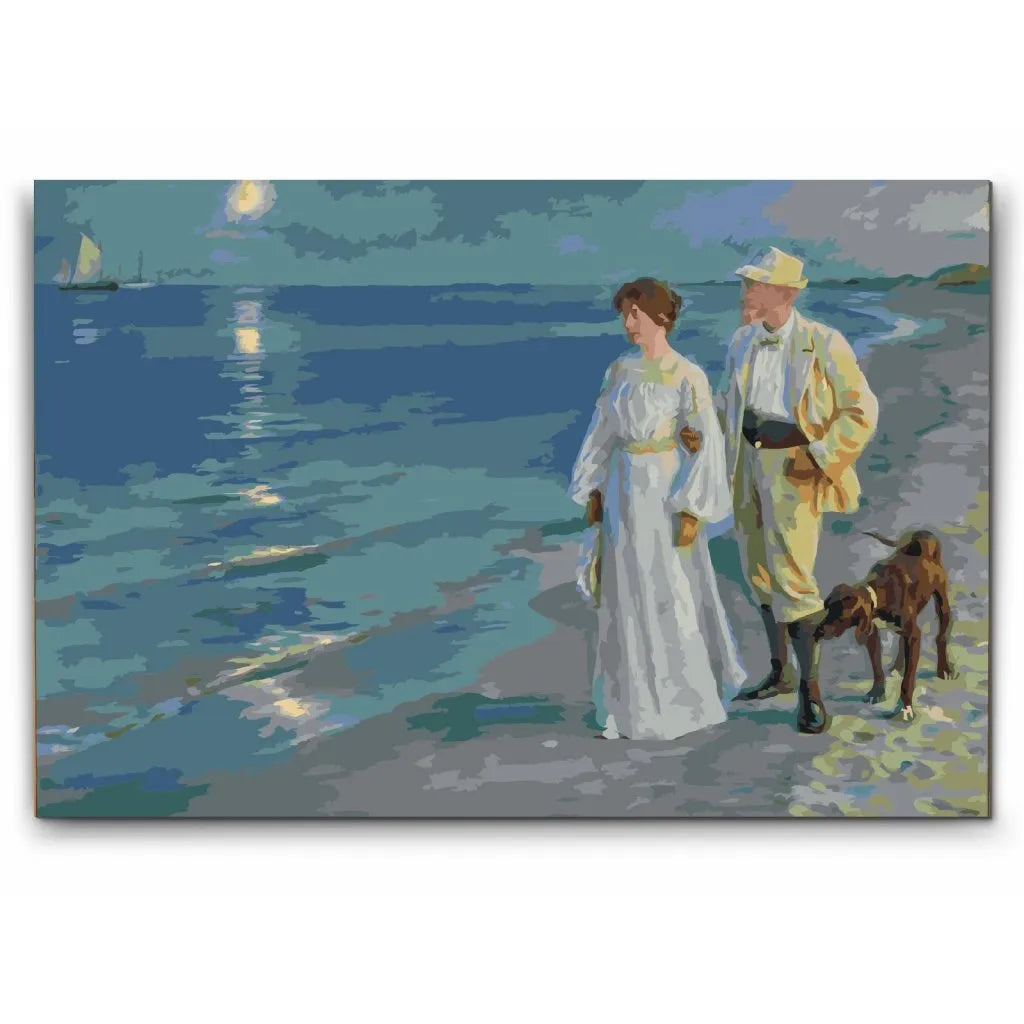 Summer Evening at Skagen Beach av P.S. Krøyer – måla efter nummer tavla med nordiskt strandmotiv