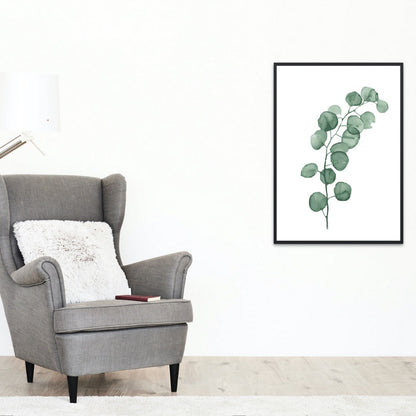 Grönt eukalyptusblad som stilren målarbild – måla steg för steg

