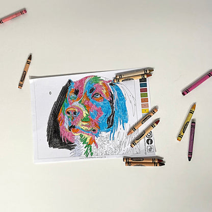 Barn färglägger en hund från målarbilder PDF – gratis nedladdning
