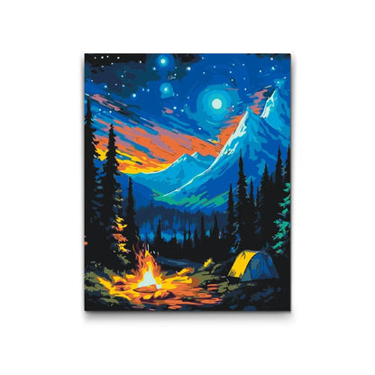 Måla efter nummer – Nattens äventyr vid lägerelden under stjärnorna