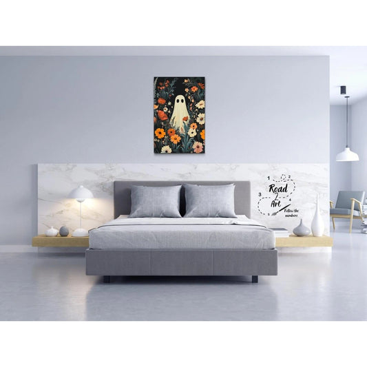 Måla efter nummer – Spöket i blommorna för en lekfull vägg