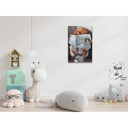 Hundens morgonrutin rolig målning för hemmet