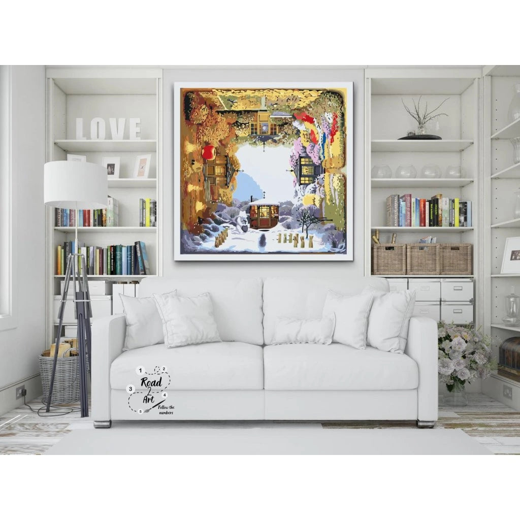 paint by numbers fyra årstider vinter vår sommar höst