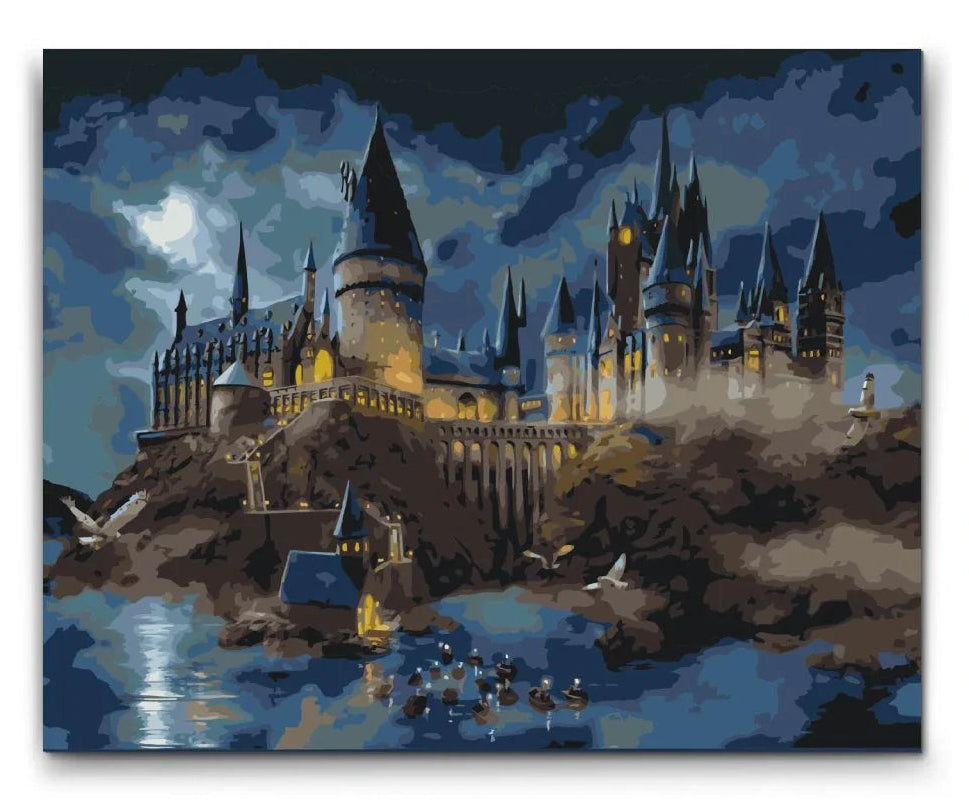 Måla efter nummer – Hogwarts slott om natten (Harry Potter)