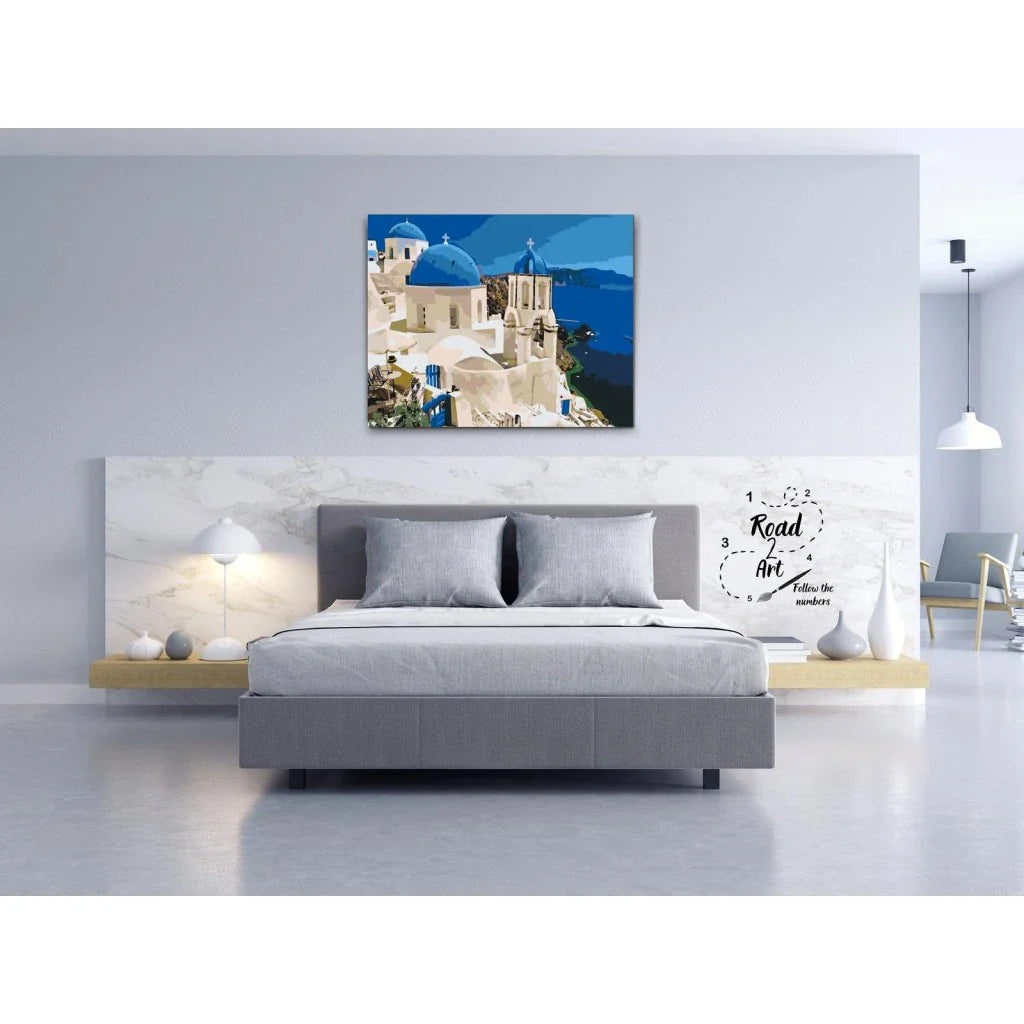 måla efter nummer grekiskt landskap vid havet