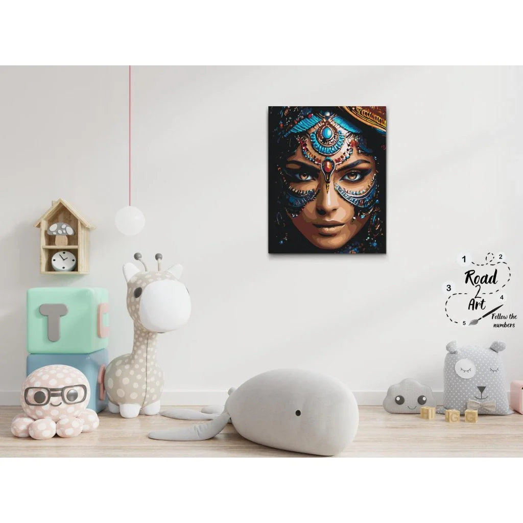 måla efter nummer porträtt med smycken