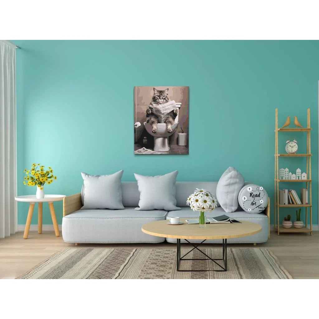 måla efter nummer rolig katt tavla