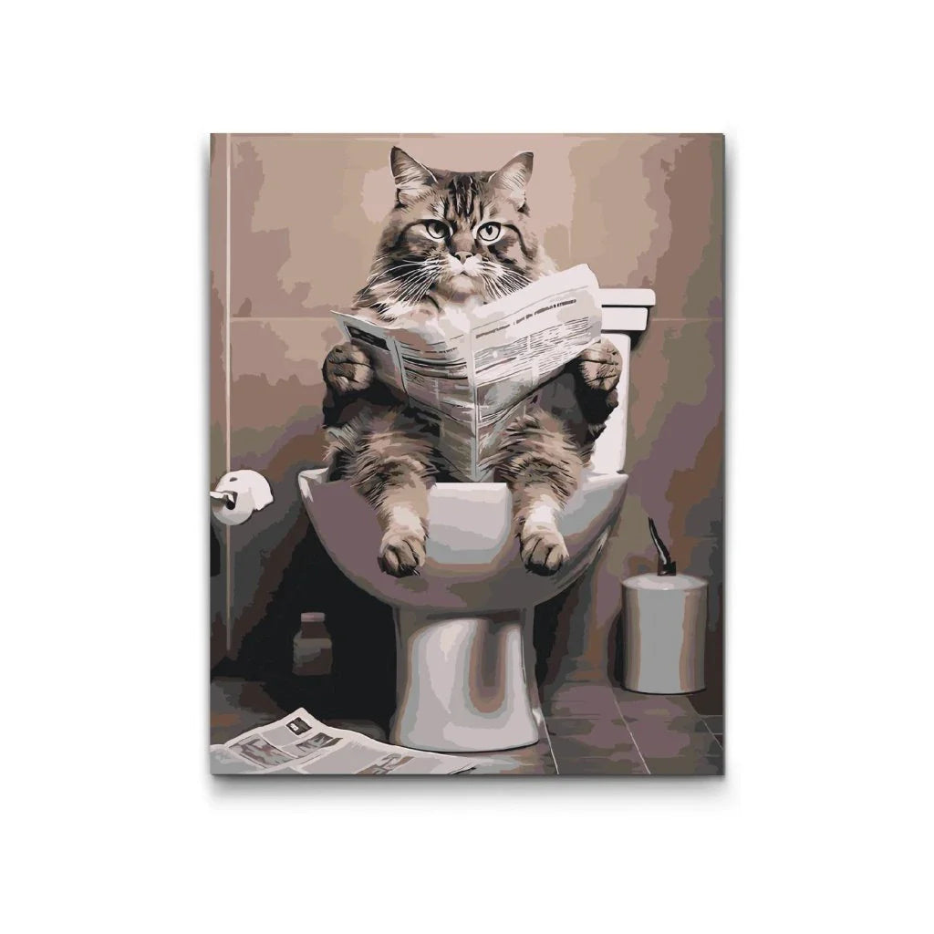 måla efter nummer katt på toaletten