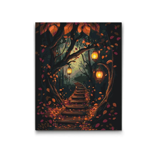 Måla Efter Nummer – Skogsstig i ljus | Måla efter nummer