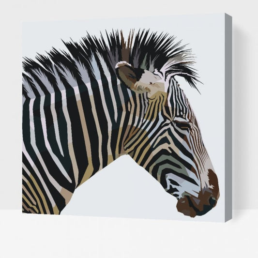 Zebra Måla efter Nummer Kit - Färgläggning med Nummerguide