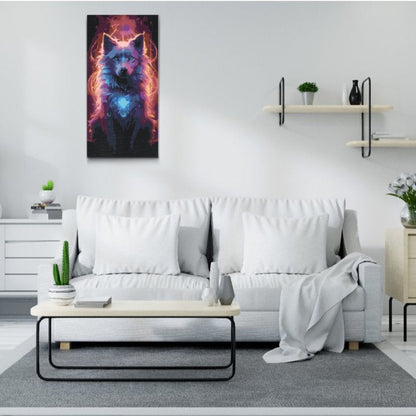 Porträtt av varg i mystisk stil – paint by numbers djurmotiv