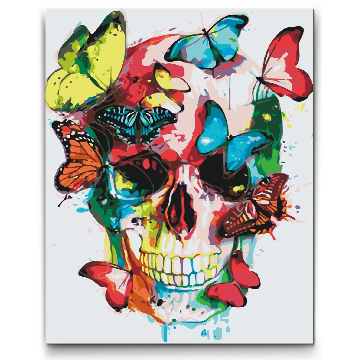 Paint by numbers i Sverige - Butterfly Skull - måla efter nummer vuxna