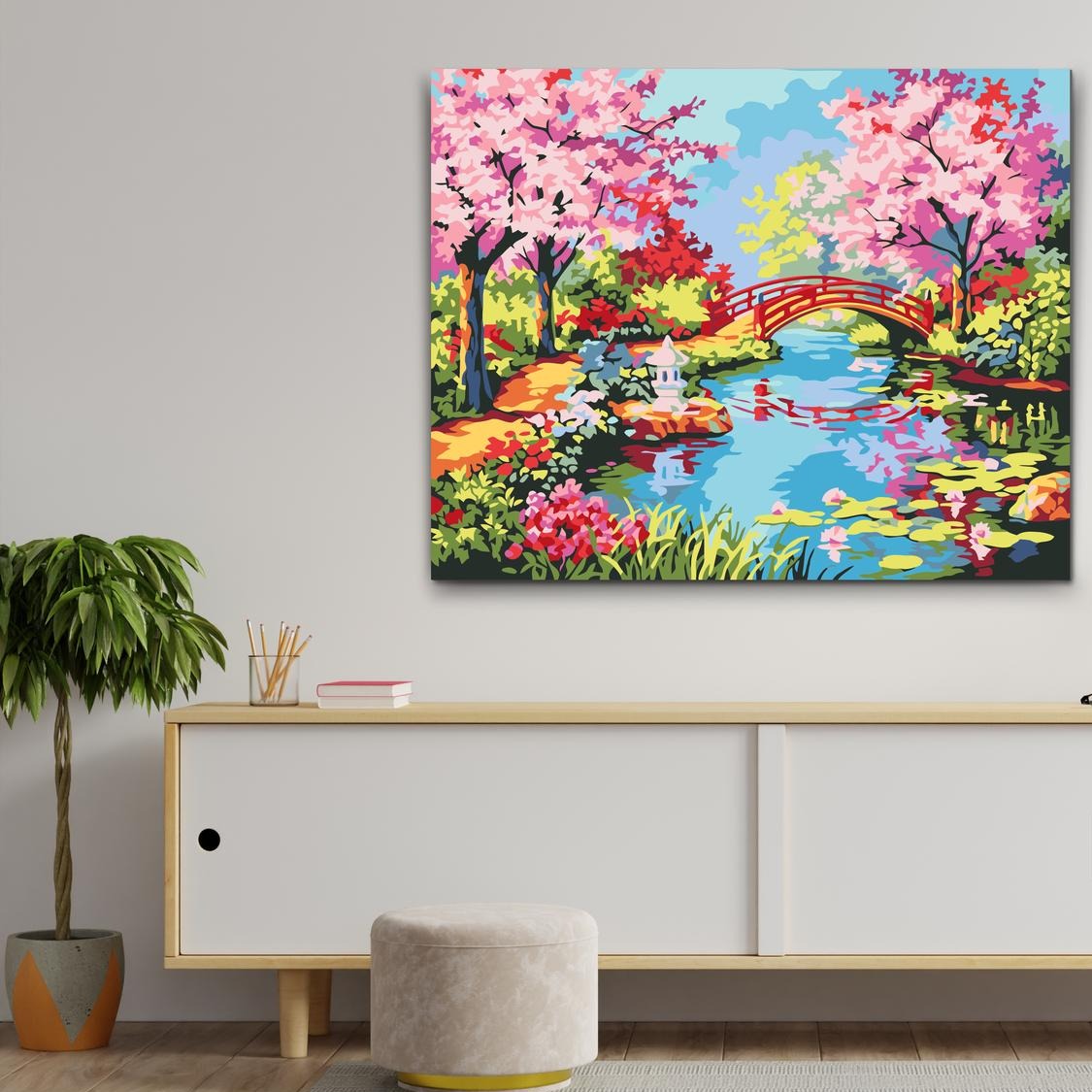 Måla Efter Nummer – Japansk Trädgård som Tavla att Måla Själv