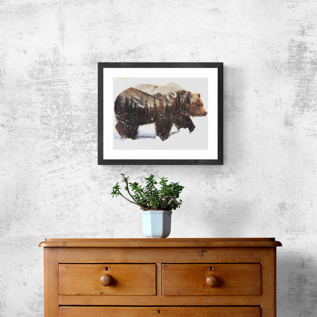 Majestätisk björn i snöigt vinterland – paint by numbers motiv