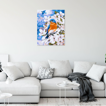 Måla efter nummer – Blå fågel som tavla att måla själv