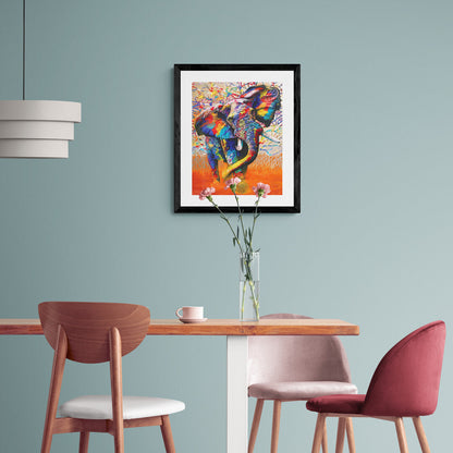 Måla Efter Nummer – Färgglad Elefant som Tavla att Måla