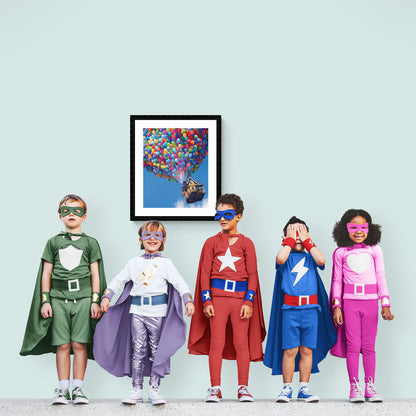 Färgglada ballonger i paint by numbers-stil – måla steg för steg
