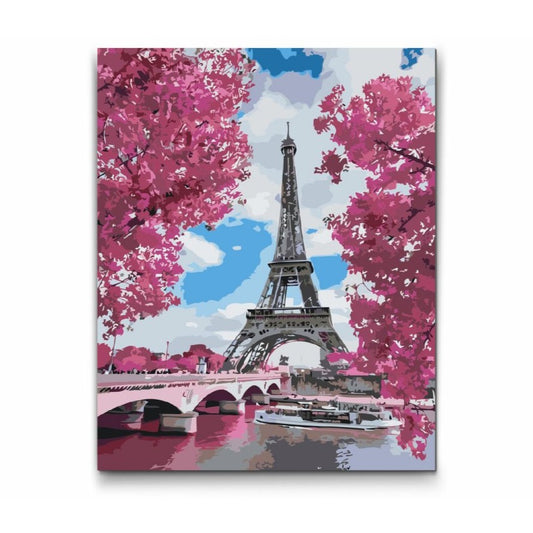 Måla Efter Nummer - Eiffeltornet i rosa