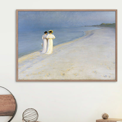 Skagens södra strand i solnedgång – paint by numbers motiv av P.S. Krøyer