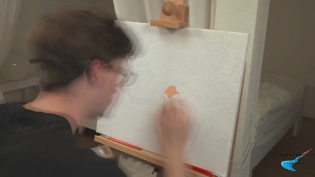 Instruktionsvideo från MålaEfterNummer.se som visar hur du skapar en personlig tavla med måla efter nummer – från eget foto till färdig konst. Svenskt lager, fri frakt och över sju års erfarenhet inom guidad kreativitet.