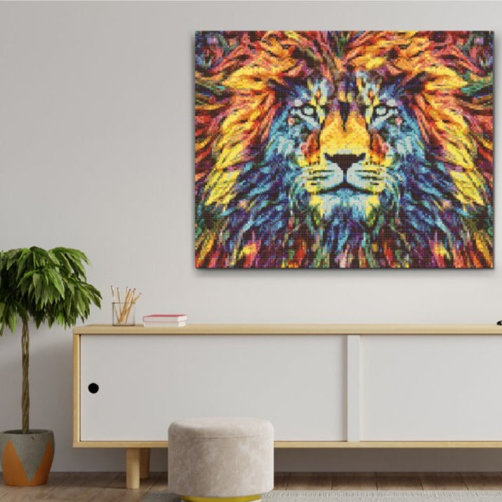 Förvandla ditt hem med Färgrik Lejon Diamond Painting 