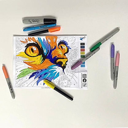 KATT - gratis måla efter nummer