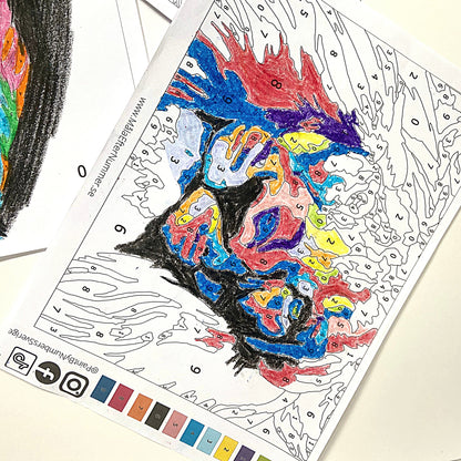 LEJON - gratis måla efter nummer