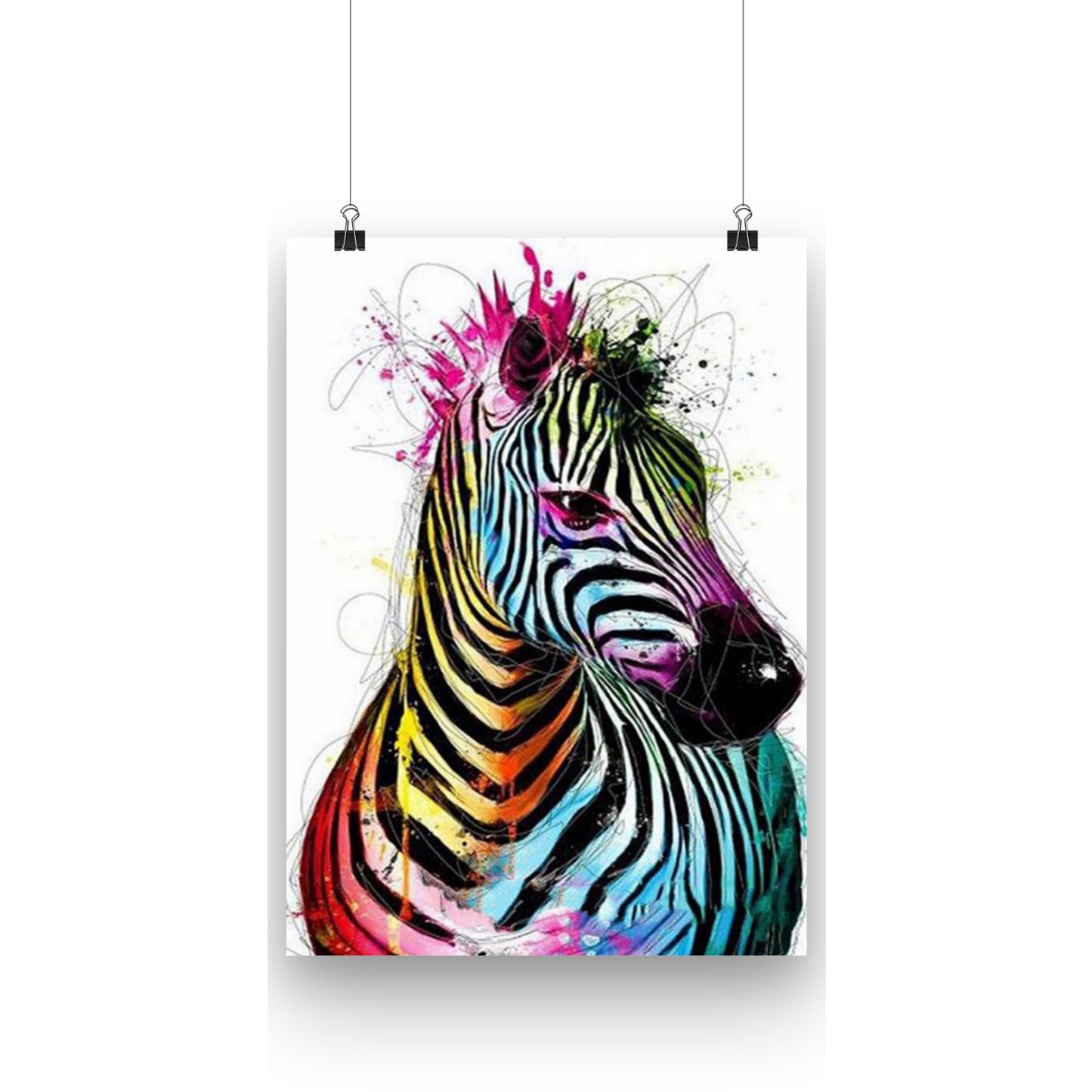 Måla efter nummer Rainbow Zebra. Fantastisk målning med motiv av en färgglad Zebra. Mycket färger och vackra detaljer.  I kitet ingår allt du behöver för att lyckas med din målning. Starta din nya hobby och beställ ditt kit idag! 